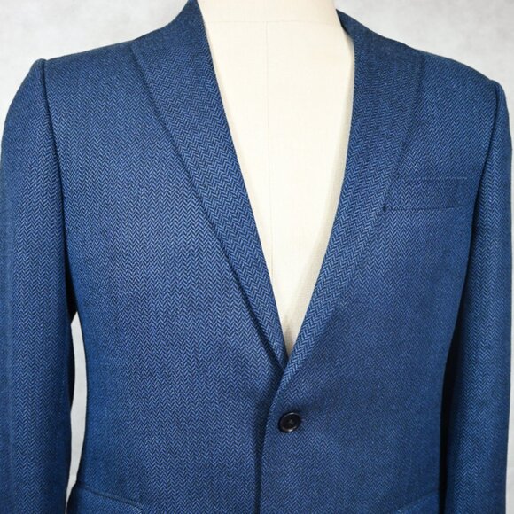 NEW Brooks Brothers Silk Royal Blue Herringbone Regent Fit...